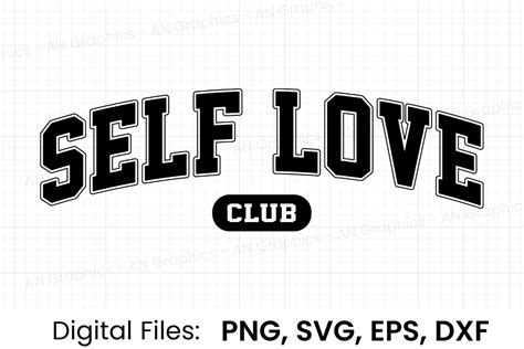 Self Love Club Retro Varsity Svg Graphic By An Graphics · Creative Fabrica