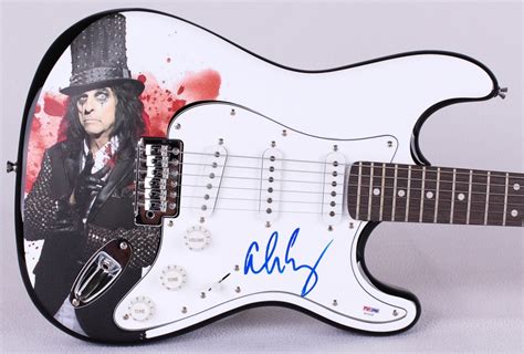 Alice Cooper Signed Custom Electric Guitar Psa Coa Pristine Auction