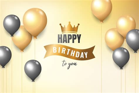 Premium Vector Golden And Black Happy Birthday Background Design