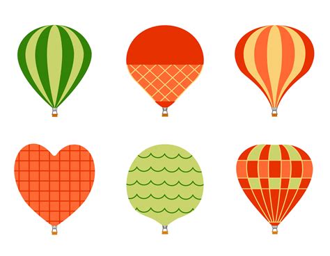 Set Of Hot Air Balloons Vector Art At Vecteezy