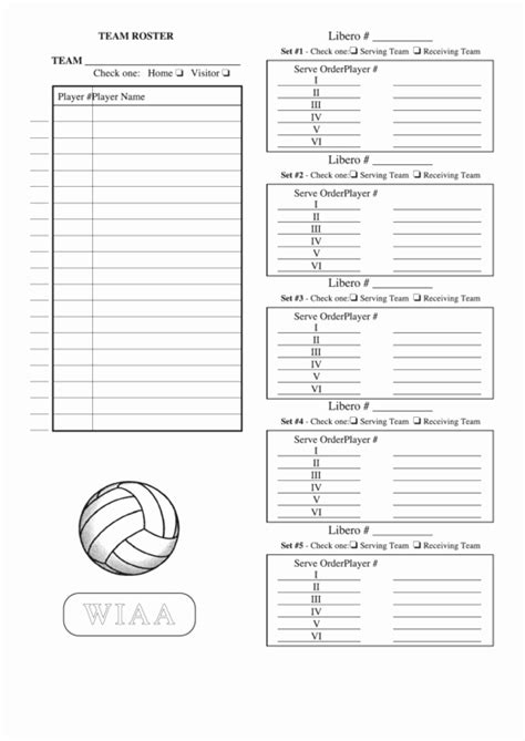 Cif Volleyball Lineup Sheet Printable