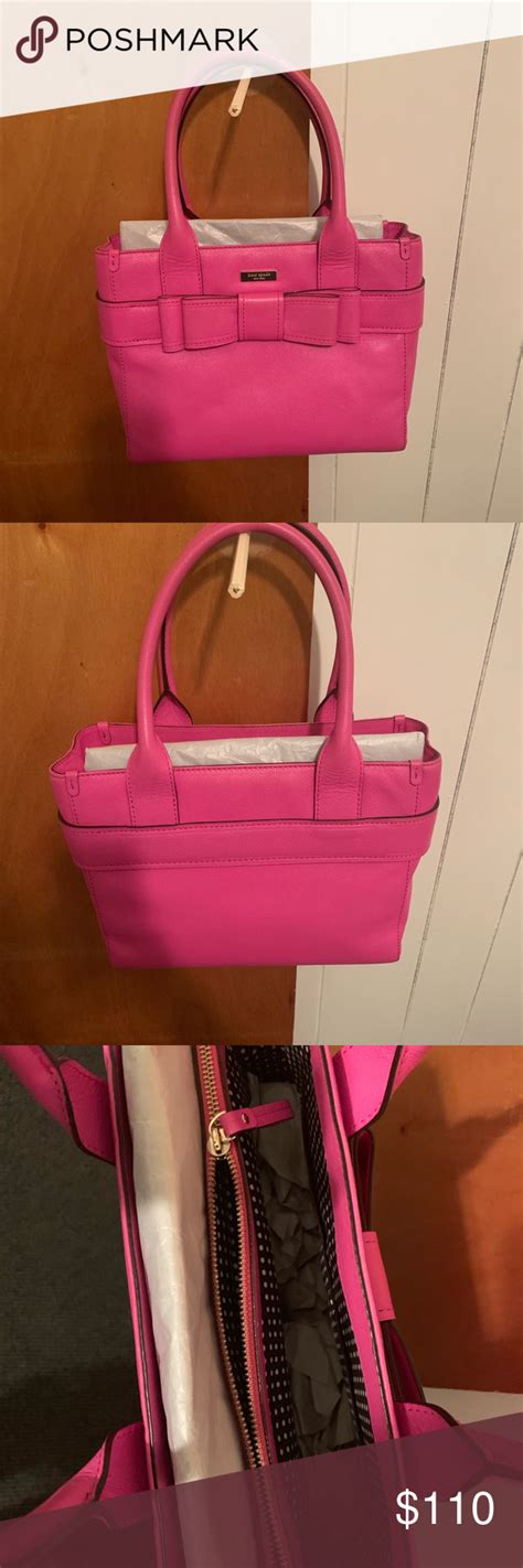 Kate Spade Hot Pink Shoulder Bag With Bow Adorable Kate Spade Hot Pink Bag With Bow With Black