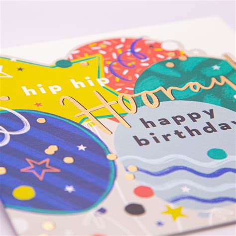 Hip Hip Hooray Birthday Cut Out Card Whistlefish