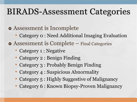 Ppt Bi Rads Breast Imaging Reporting And Data System Powerpoint