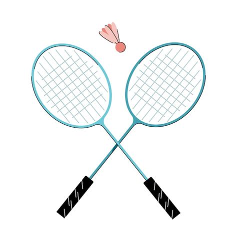 Premium Vector Badminton Racket With Shuttlecock Isolated Vector