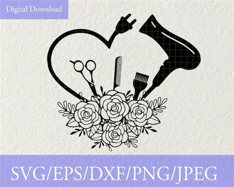 Hair Dryer Svg Hairstylistblow Dryer Svg Floral Hair Dryer Etsy