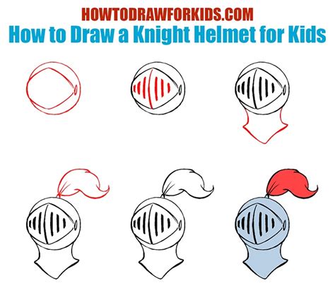 How To Draw A Knights Helmet For Kids Easy Drawing Tutorial