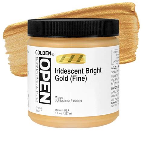 Golden Open Acrylic Paints Iridescent Bright Gold Fine Oz Jerry S