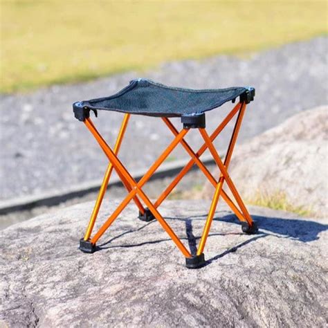 Mini Tabouret Pliable Noir Orange Campkar Shop