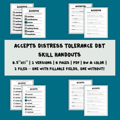 Accepts Distress Tolerance Dbt Skill Handout Etsy