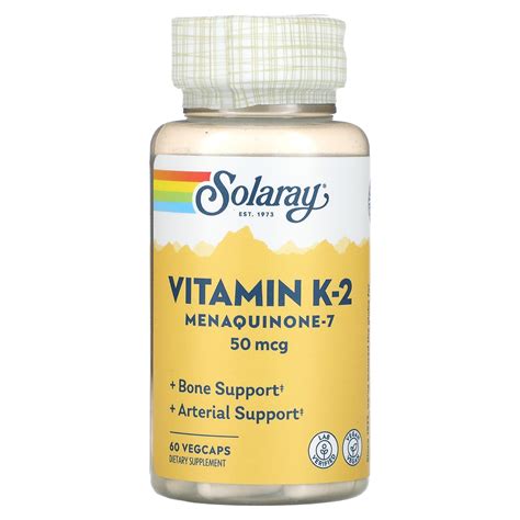 Solaray Vitamin K Menaquinone Mcg Vegcaps