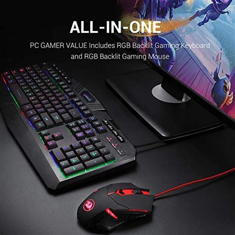 Redragon S Wired Gaming Keyboard And Mouse Combo Rgb Backlit Gaming