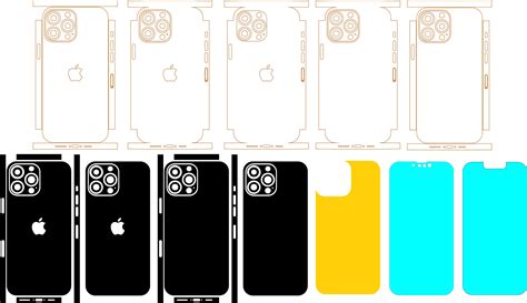 Iphone Mini Full Wrap Skin Cutting Template Dxf Svg Eps A Pdf