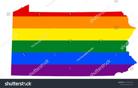 Lgbt Flag Map Pennsylvania Vector Rainbow Stock Vector Royalty Free