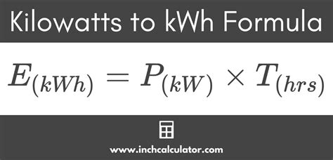 Kilowatts KW To Kilowatt Hours KWh Conversion Calculator In 2022