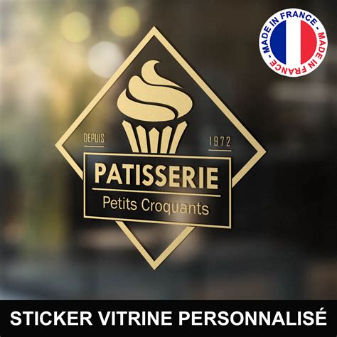 Stickers Patisserie vitrine Autocollant Patissier personnalisé