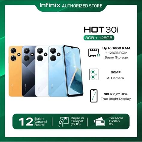 Jual Infinix Hot 30i Ram 8gb 128gb 8 128 Garansi Resmi Infinix Indonesia 1 Tahun Shopee Indonesia