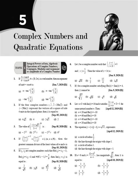 C0mplexnumbers Quadratic Equations Jee Main Mathematics 2002 2020 Pdf Complex Number