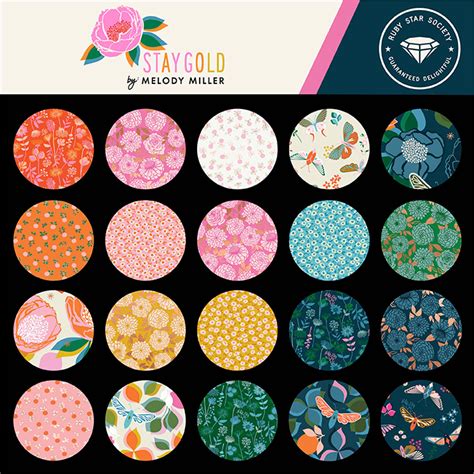 Ruby Star Society Stay Gold Fat Quarter Bundle By Melody Miller