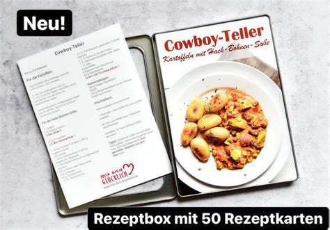 Neu Rezeptbox mit Lieblingsrezepten Magneten mix dich glücklich