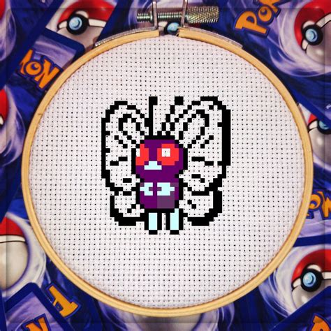 Pokémon 012 Butterfree 8 bit Pixel Cross Stitch Pattern PDF Etsy