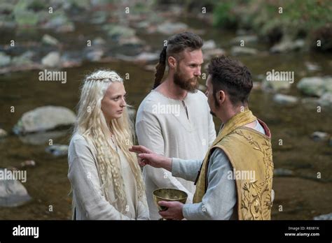 Vikings From Left Georgia Hirst Jordan Patrick Smith Jonathan Rhys Meyers A New God