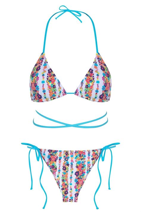 Aquella Renkli Desenli Üçgen Bağlamalı Bikini Takım Fiyatı Yorumları