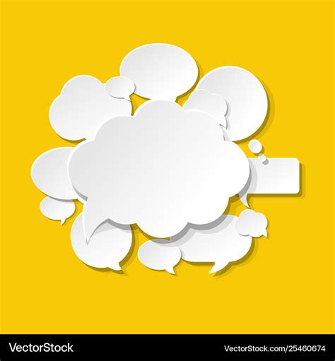 Speech Bubbles Icons Yellow Background Royalty Free Vector