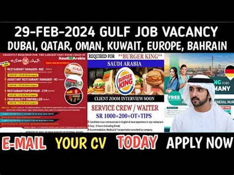 Dubai Packing Helpers Job Vacancy Saudi Arabia Burger King Jobs