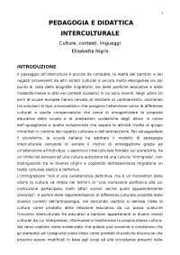 Pedagogia E Didattica Interculturale Culture Contesti E Linguaggi