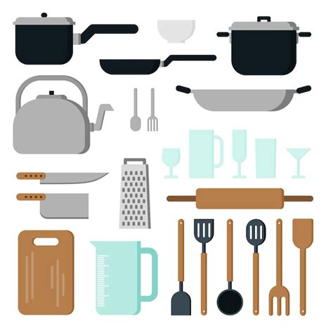 Premium Vector Kitchen Utensils Vector Icon Illustration Set