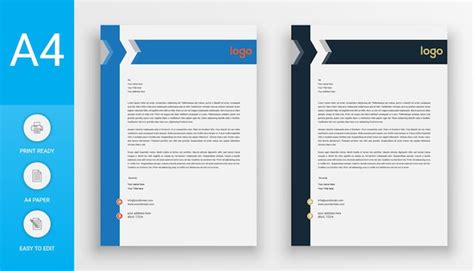 Premium Vector Modern Business Letterhead Design Template