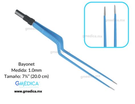 Pinza Tipo Bayoneta Bipolar Reusable Para Electrocirugia Cm Mm