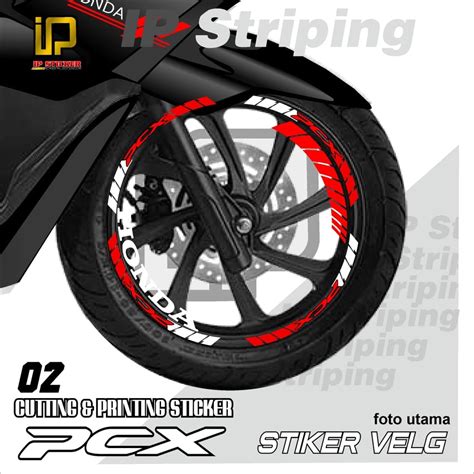 Jual Stiker Velg PCX Sticker Velg Variasi List Honda PCX 02 Design IP