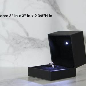 Large Black Leather Engagement Ring Box With LED Light Great for ...