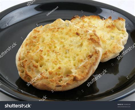 English Muffin Buttered Toasted Ready To Eat Stock Photo 34340230