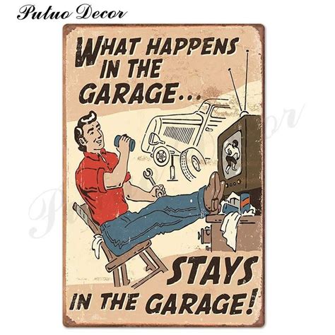 Vintage Mens Garage Wall Signs In 2021 Man Garage Man Cave Garage