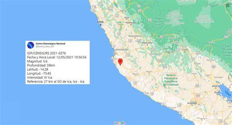 Temblor Hoy En Ica Sismo De Se Registr Este Mi Rcoles De Mayo