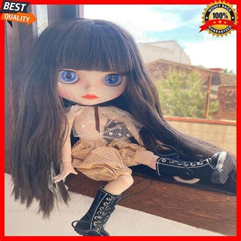 Blythe Doll Straight Black Hair Matte Face Nude Jointed Body White Skin 12 Gift EBay