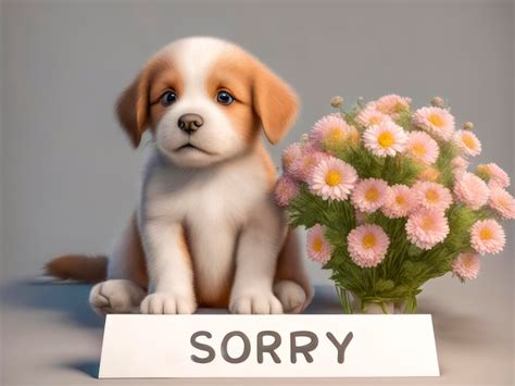 Premium Photo A Cute Touching Dog Asks For Forgiveness And An Apology