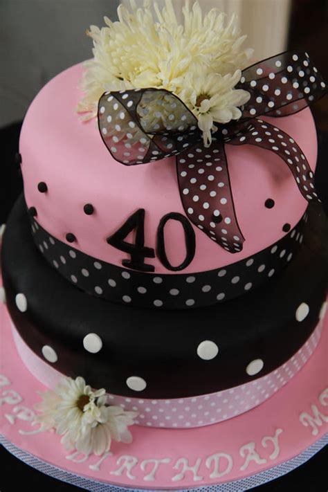 Pink 40th Birthday Cake