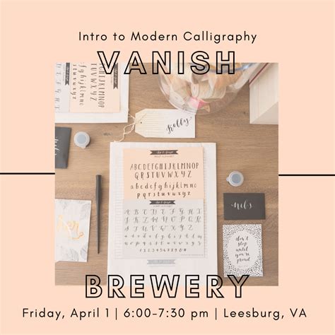 Modern Calligraphy For Beginners At Vanish Brewery Sip Script