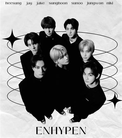 Enhypen Black And White Posters Poster Prints Black And White