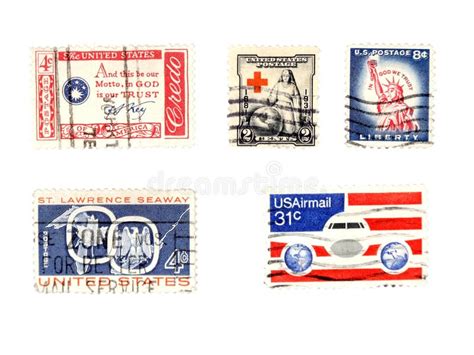 Old Postage Stamps From Usa Liberty Stock Photo Image Of Paper