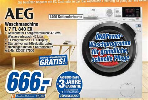 Aeg Waschmaschine L Fl Ex Angebot Bei Expert Techno Land Prospekte De