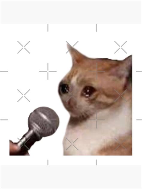 Cojines de suelo Meme de micrófono de gato llorando Meme de gato