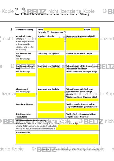 Schematherapie Mit Kindern Und Jugendlichen Protokoll Und Reflexion