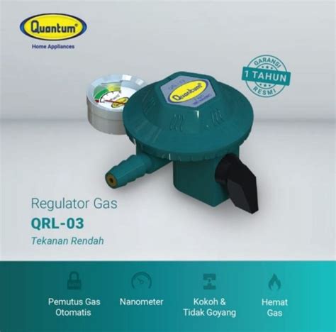 Regulator Gas Quantum Qrl Dengan Pressure Meter Kepala Regulator Lpg