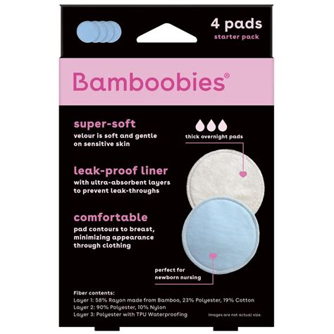 Bamboobies Nursing Pads For Breastfeeding Reusable Washable Breast Pads