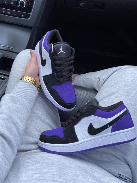 Женские фиолетовые кожаные кроссовки nike air jordan 1 low🆕 найк ...